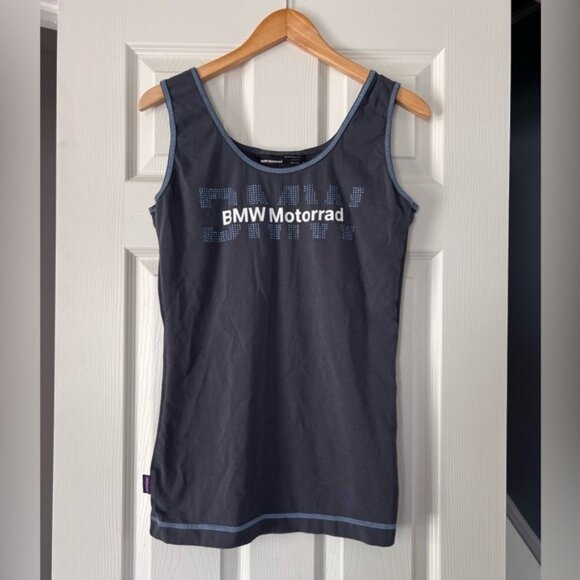 BMW Motorrad Women’s Tank Top Gray Blue Trim Sleeveless Logo Shirt Size XL - Picture 1 of 4